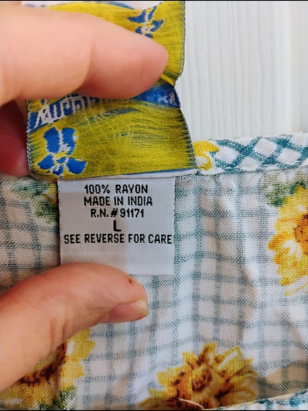 Wildflowers Yellow Sunflower Gingham Shift Mini Dress - Picture 3 of 7